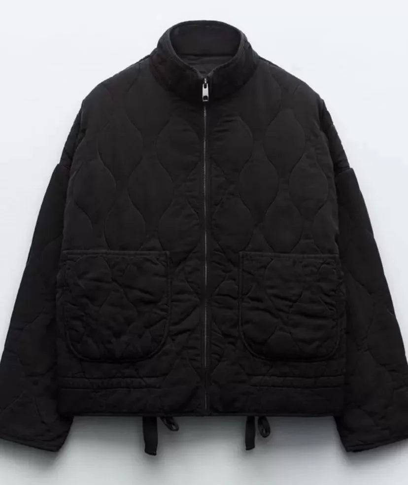 Zinnia Veste Femme Matelassée – Veste Hiver Zippée Chaude avec Taille Réglable & Poches