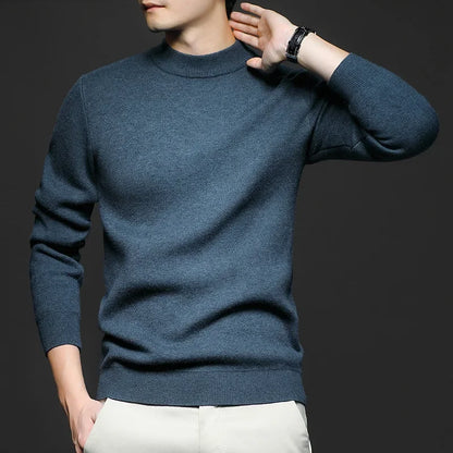 Victor Men's Wool Sweater – Premium Warm Knit with Mock Neck and Modern Fit