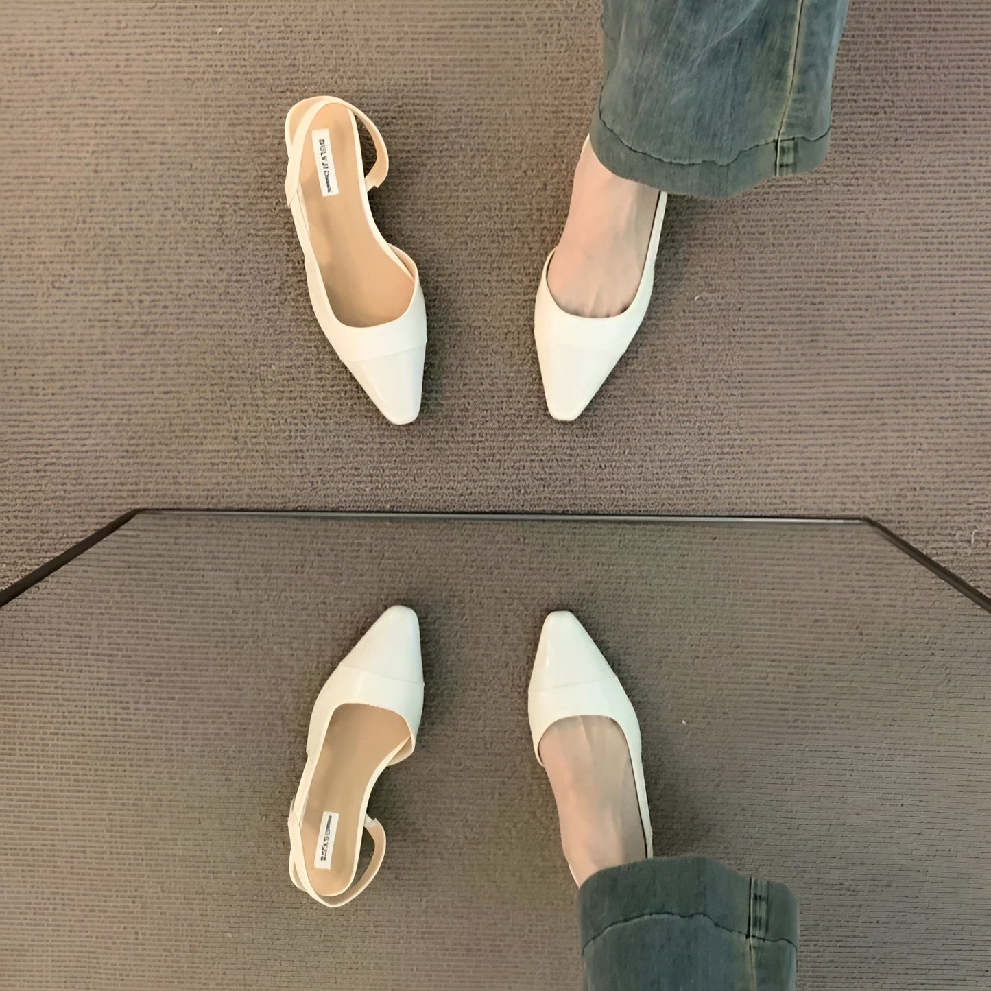 Camille Ballerines Femme – Chaussures Élégantes à Bout Pointu & Talon Carré Confortable