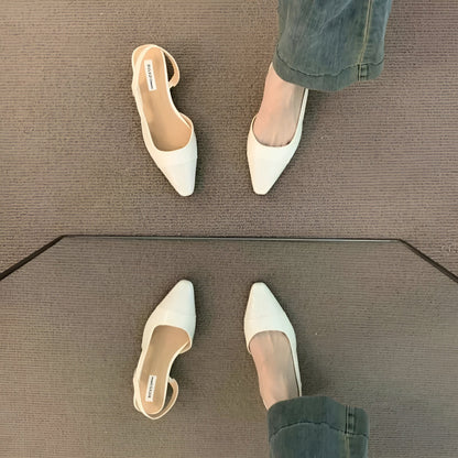 Camille Ballerines Femme – Chaussures Élégantes à Bout Pointu & Talon Carré Confortable