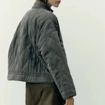 Zinnia Veste Femme Matelassée – Veste Hiver Zippée Chaude avec Taille Réglable & Poches