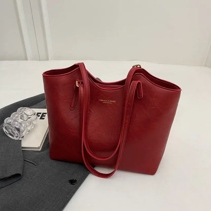 Emma Rustic Edge Tote – Spacious Vintage Vegan Leather Tote with Fancy Pendant