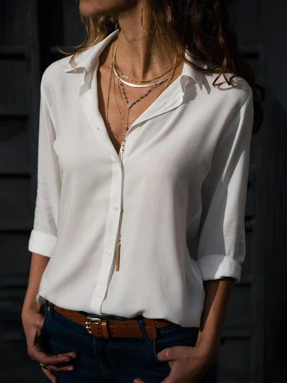 Nevaeh Chemise Femme – Blouse Fluide Élégante avec Coupe Classique & Tissu Léger