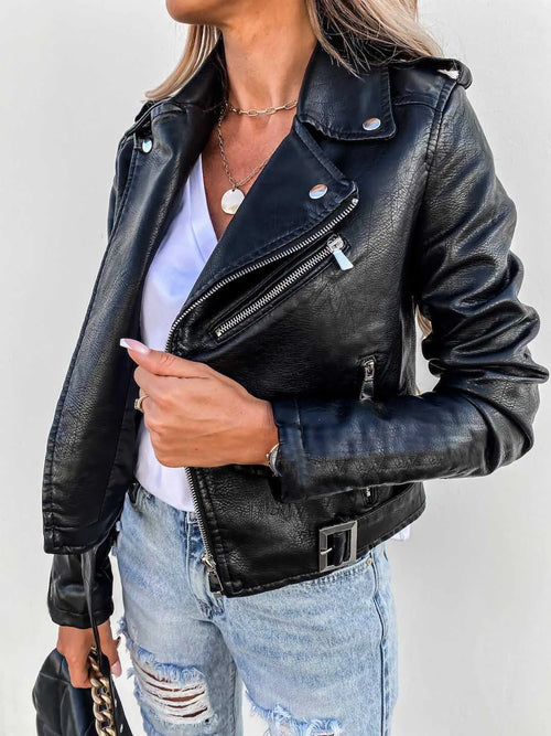 Maxine Veste Femme – Veste en Cuir Élégante & Intemporelle au Style Chic Moderne