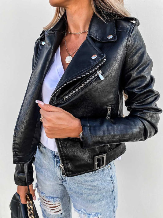Maxine Veste Femme – Veste en Cuir Élégante & Intemporelle au Style Chic Moderne
