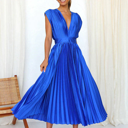 Denise Robe Plissée Femme – Élégance Intemporelle & Texture Sophistiquée, Plusieurs Couleurs
