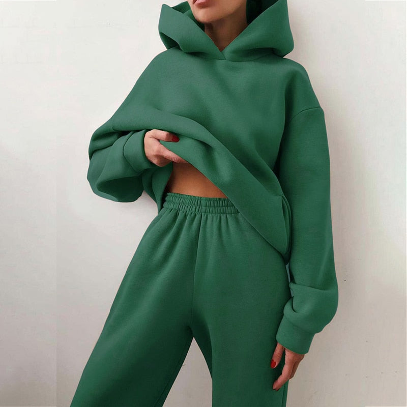 Delaney Ensemble Jogging Oversize Femme – Tenue Décontractée & Confort Moderne avec Haut et Pantalon