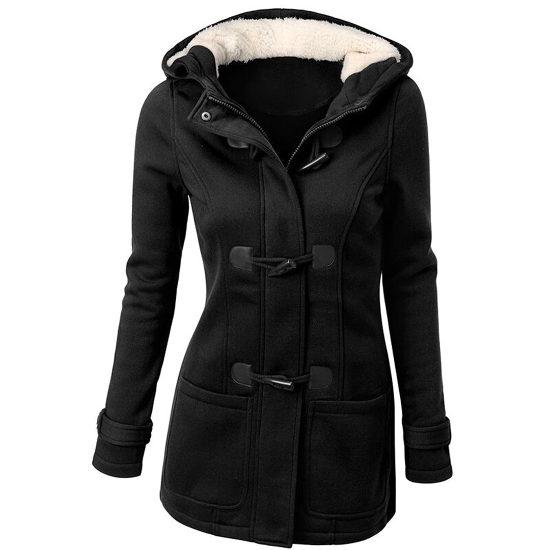 Katalina Manteau Femme Long Hiver – Élégant, Chaud avec Capuche Intégrée & Poches Pratiques