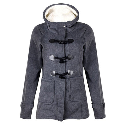 Katalina Manteau Femme Long Hiver – Élégant, Chaud avec Capuche Intégrée & Poches Pratiques