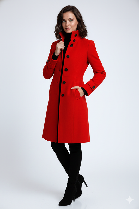 Sandy Trenchcoat for Women – Winter Coat with High Collar & Elegant Fitted Cut