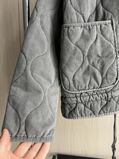 Zinnia Veste Femme Matelassée – Veste Hiver Zippée Chaude avec Taille Réglable & Poches