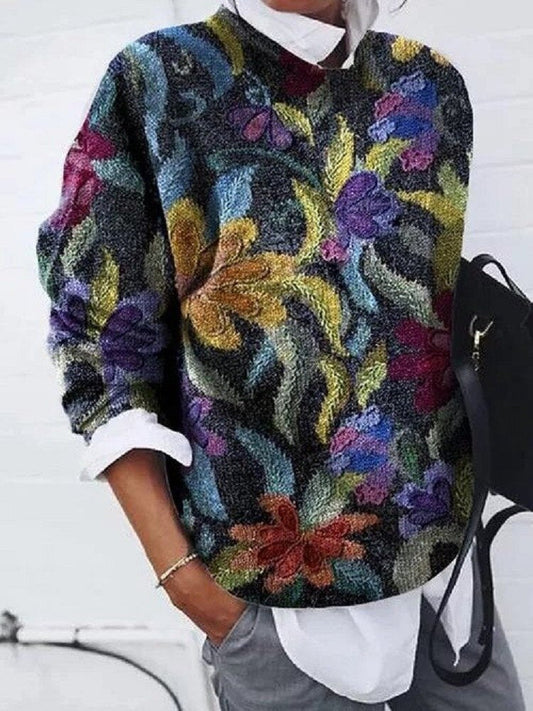 Nevaeh Pull Femme – Motifs Floraux, Maille Douce & Style Coloré Confortable