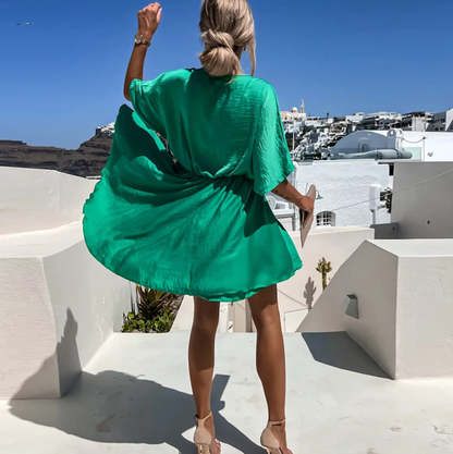 Brooklyn Robe en Chiffon Femme – Élégante Robe à Volants avec Détail Torsadé & Coupe Légère