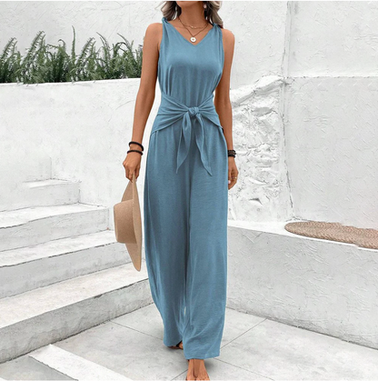 Amelita Combinaison Femme – Combinaison Chic avec Pantalon à Jambes Larges Élégantes