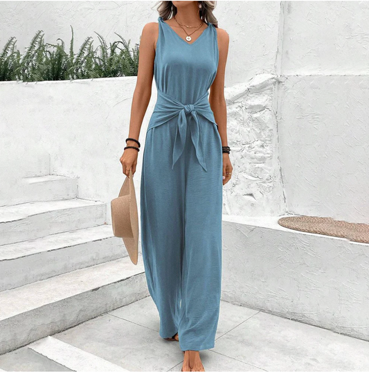 Amelita Combinaison Femme – Combinaison Chic avec Pantalon à Jambes Larges Élégantes