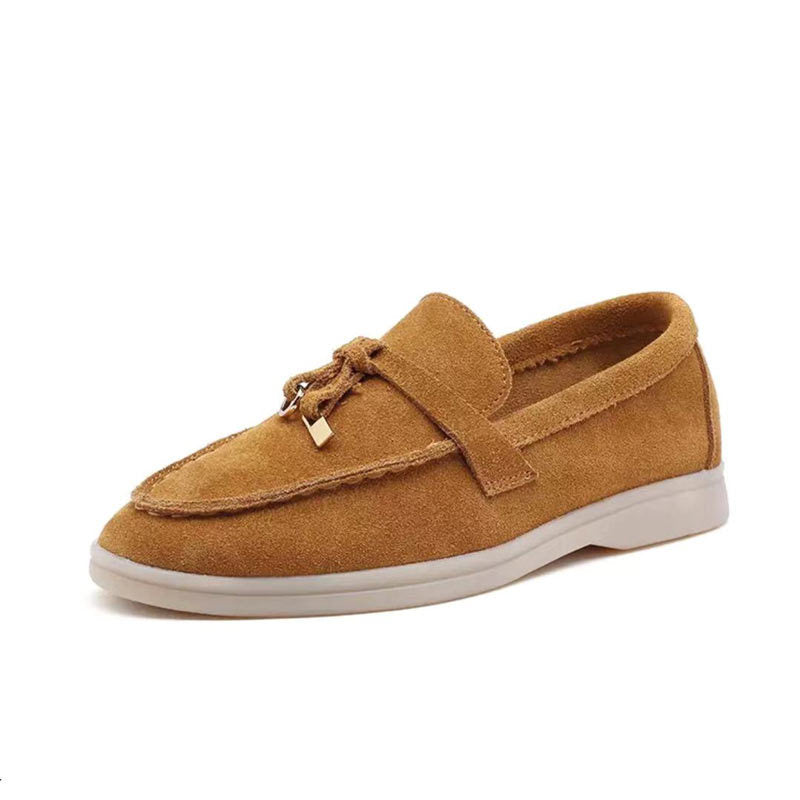 Jasmine Femme Mocassins – Élégants Mocassins en Daim avec Détail Chic à Fermoir