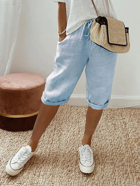 Kassandra Pantalon Femme Léger – Pantalon Fluide Taille Haute avec Coupe Aérienne et Confortable
