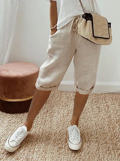 Kassandra Pantalon Femme Léger – Pantalon Fluide Taille Haute avec Coupe Aérienne et Confortable