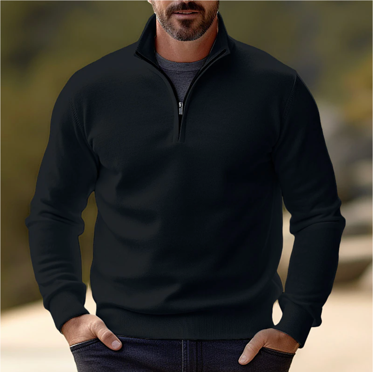 Shawn Pull Homme – Pull Demi-Zip Élégant & Confortable au Style Moderne Polyvalent
