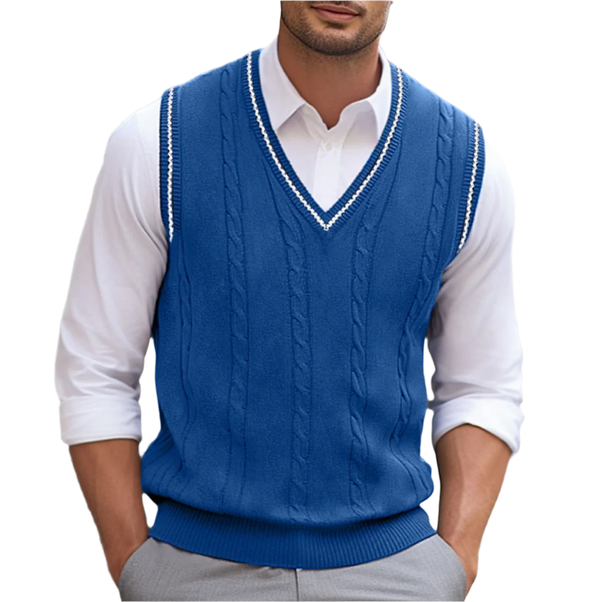Kyson Pull Homme – Pull Sans Manches à Col V Élégant & Confortable Style Moderne