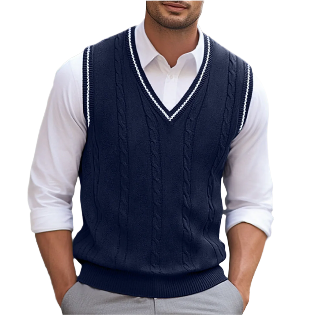 Kyson Pull Homme – Pull Sans Manches à Col V Élégant & Confortable Style Moderne