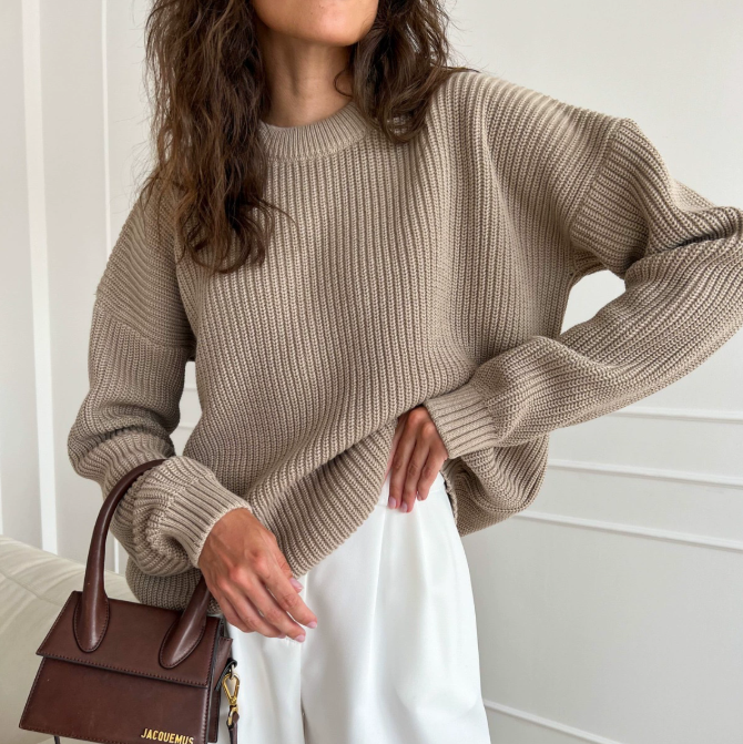 Heidi Pull Femme – Pull Oversize en Maille Douce Chic & Confortable pour la Mi-Saison
