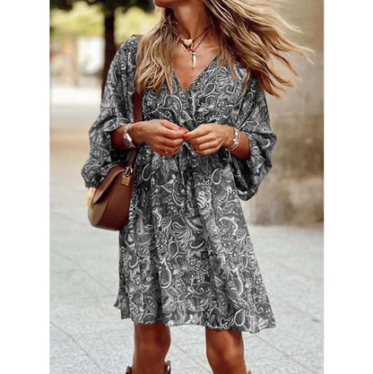 Blessy Robe Bohème Femme – Robe Longue Fluide à Manches Légères & Style Estival Décontracté
