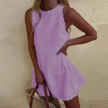 Robe d'Été Courte Femme Odalys – Design Léger Sans Manches pour Tenues Décontractées et de Plage