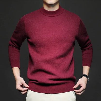 Victor Men's Wool Sweater – Premium Warm Knit with Mock Neck and Modern Fit