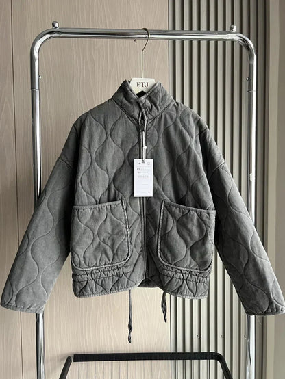 Zinnia Veste Femme Matelassée – Veste Hiver Zippée Chaude avec Taille Réglable & Poches