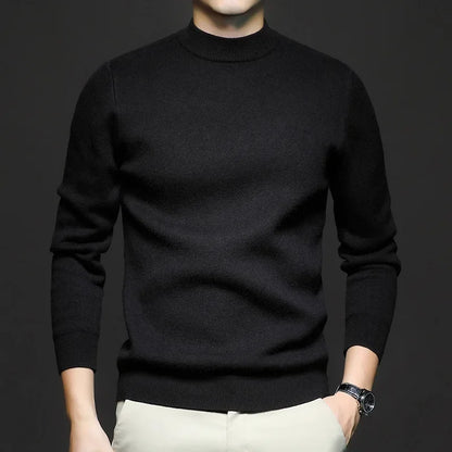 Victor Men's Wool Sweater – Premium Warm Knit with Mock Neck and Modern Fit