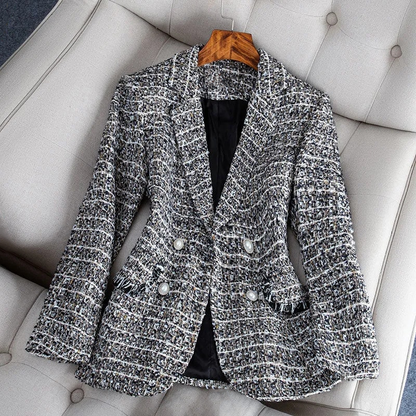 Nataly Blazer Femme – Blazer en Tweed Élégant & Moderne pour un Style Chic Polyvalent