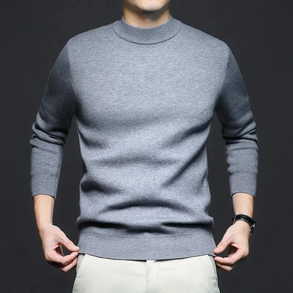Victor Men's Wool Sweater – Premium Warm Knit with Mock Neck and Modern Fit