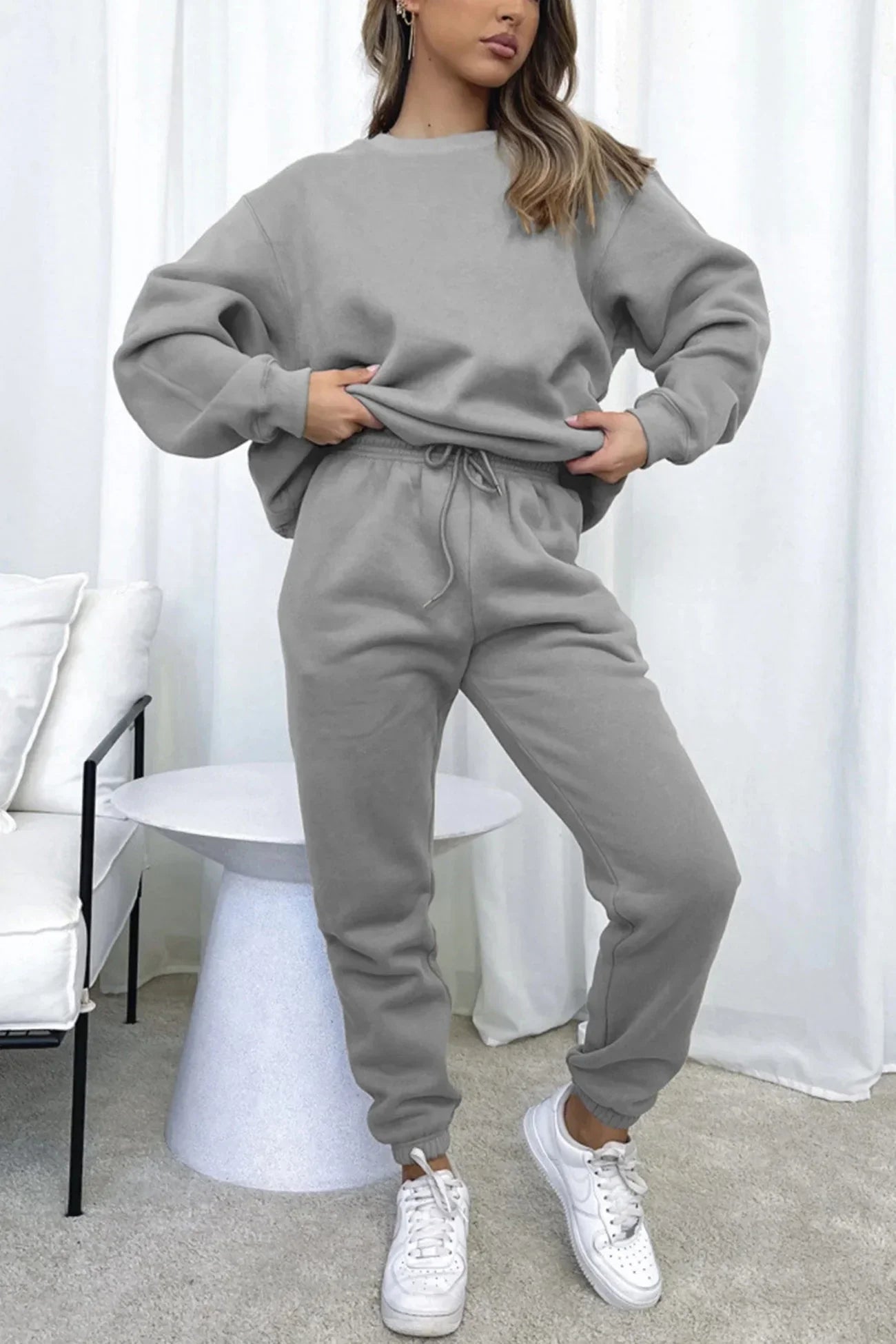 Ruby Ensemble Femme – Décontracté 2 Pièces avec Sweat-Shirt Ample & Jogging à Cordon