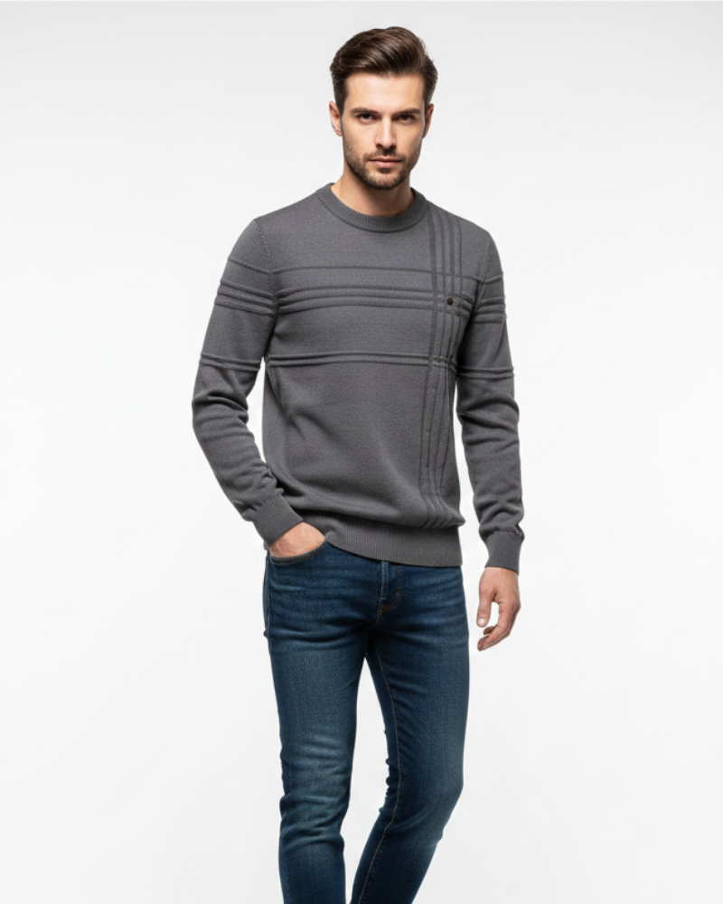 Hugo Elegant Men's Sweater – Soft Poly-Cotton Knit Regular Fit Casual & Chic Everyday