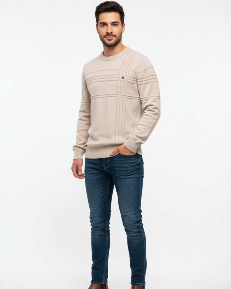 Hugo Elegant Men's Sweater – Soft Poly-Cotton Knit Regular Fit Casual & Chic Everyday