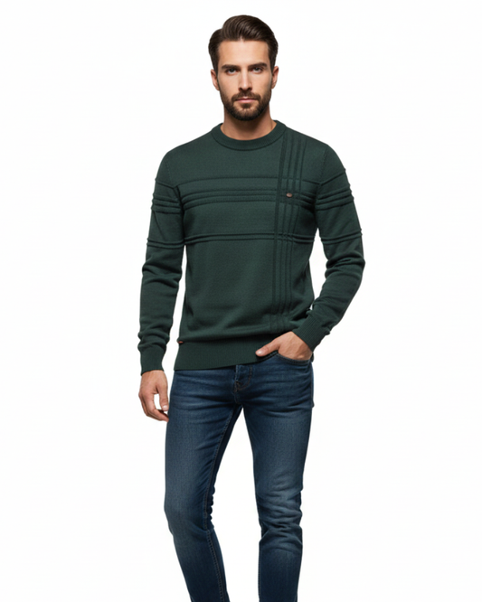 Hugo Elegant Men's Sweater – Soft Poly-Cotton Knit Regular Fit Casual & Chic Everyday