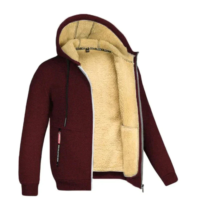 Diego Veste Homme Hiver – Chaude & Élégante avec Capuche Intégrée & Fermeture Éclair