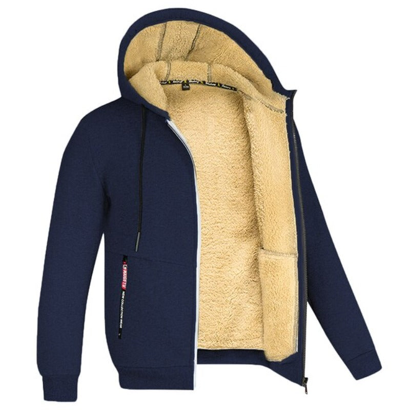 Diego Veste Homme Hiver – Chaude & Élégante avec Capuche Intégrée & Fermeture Éclair
