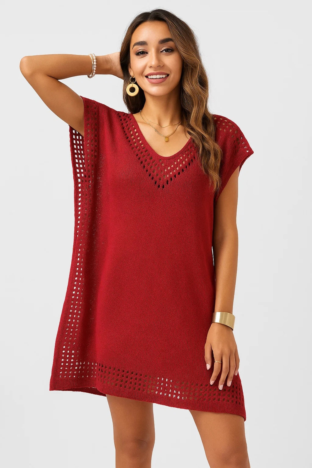 Laney Tunique de Plage – Design Ajouré Léger et Style Décontracté
