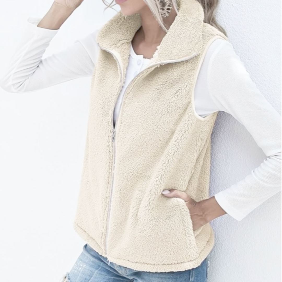 Tessia Women's Fleece Zip Vest – Lightweight and Soft Layer with Warm and Comfortable Fit
