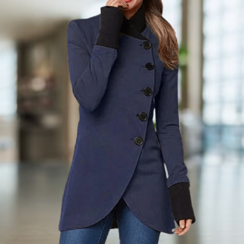 Cindi Women's Coat – Warm & Elegant Asymmetrical Winter Coat for Daily Comfort
