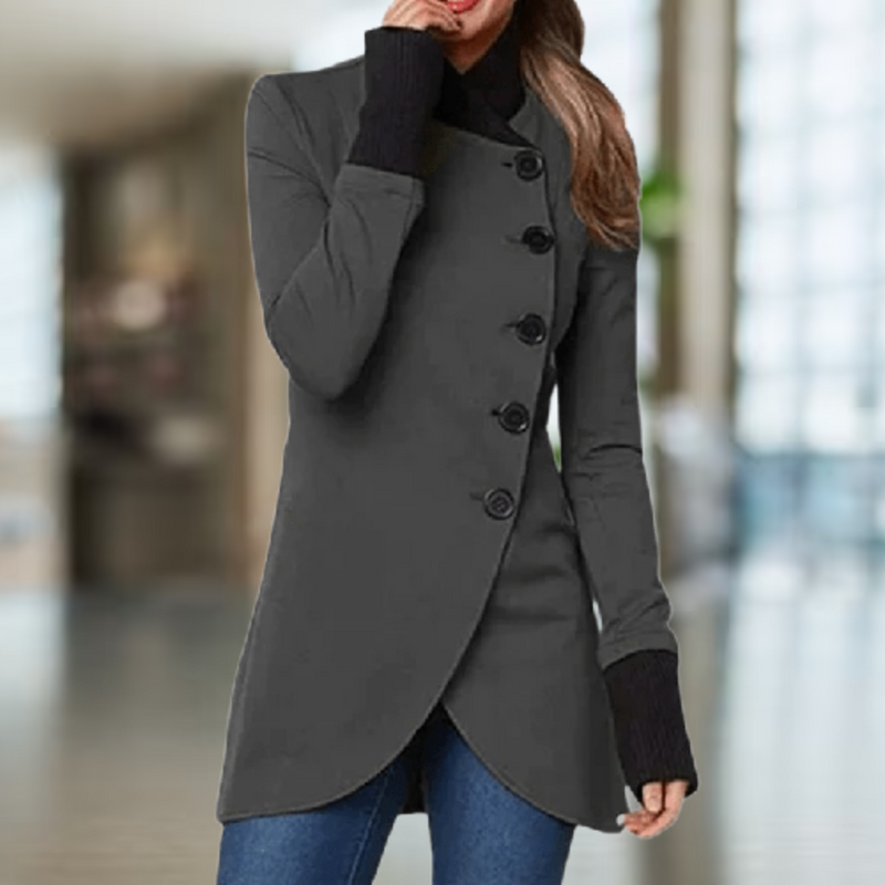 Cindi Women's Coat – Warm & Elegant Asymmetrical Winter Coat for Daily Comfort