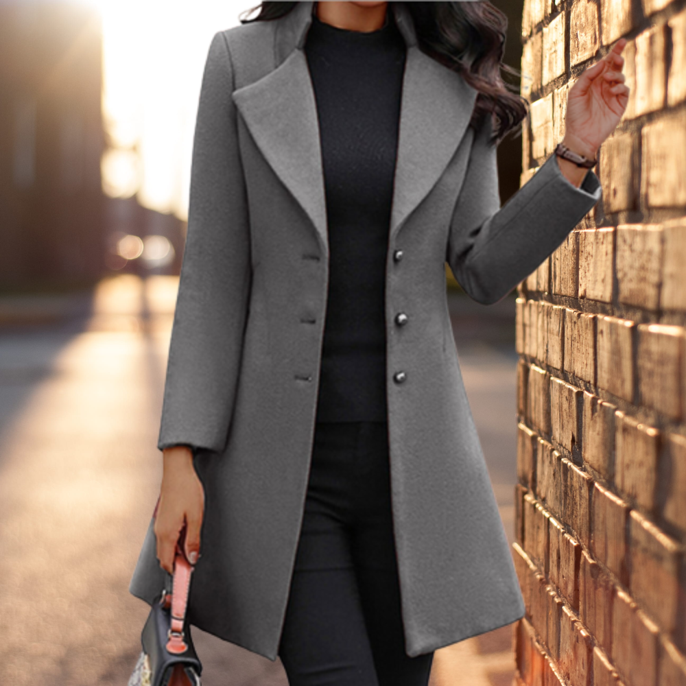 Juniper Women's Wool Blend Coat – Fitted Winter Jacket with Classic and Elegant Design