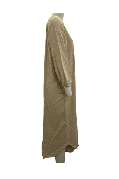 Robe Femme Veanna – Élégante Robe à Manches Longues avec Col en V & Boutonnage