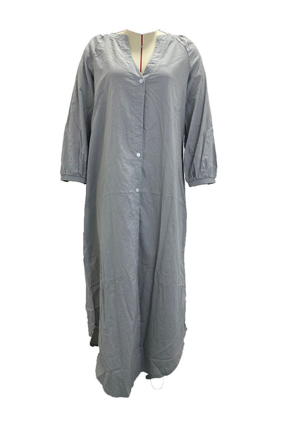 Robe Femme Veanna – Élégante Robe à Manches Longues avec Col en V & Boutonnage