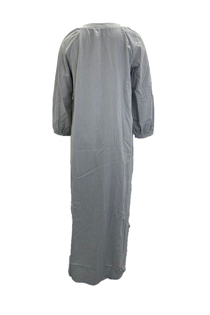 Robe Femme Veanna – Élégante Robe à Manches Longues avec Col en V & Boutonnage