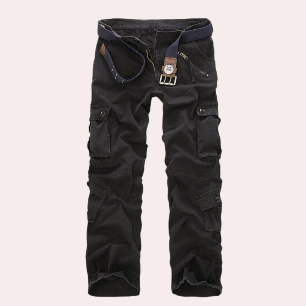 Valir modern cargo trousers-black