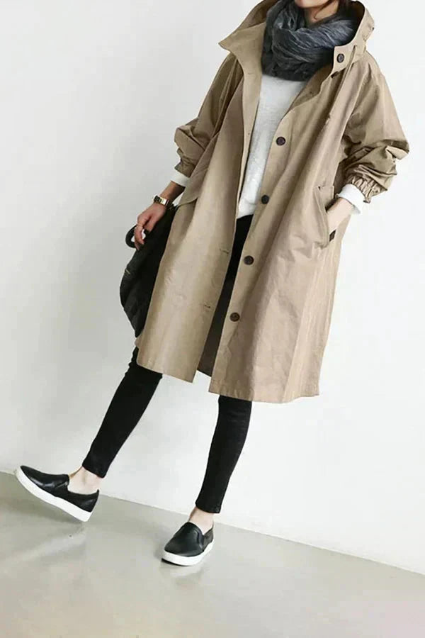 Elizabeth Manteau de Pluie Femme – Imperméable Urbain avec Capuche Oversize Respirante