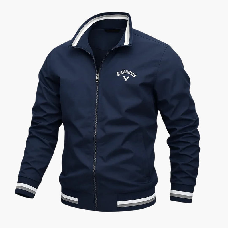 Everleigh Men's Zip Jacket – High Collar, Regular Fit & Elegant Woven Fabric